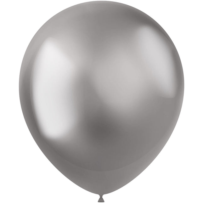 Silberne Ballons Chrom 33cm 10Stk