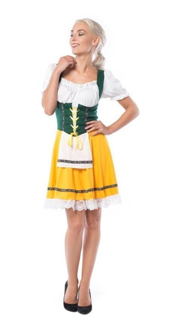 Dirndlkleid Oktoberfest Gelb Grün