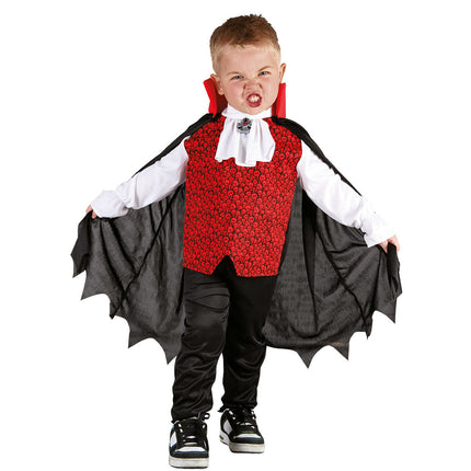 Halloween Vampir Kostüm Rot/Schwarz Kind 3/4 Jahre