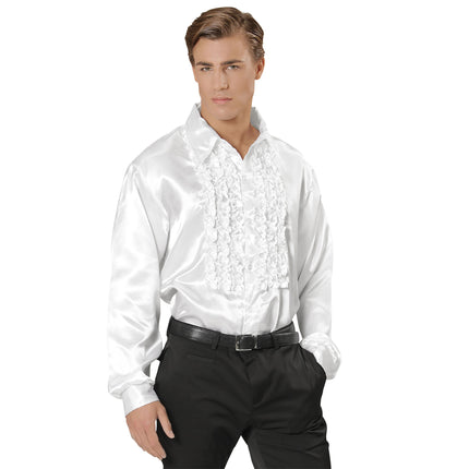 Disco 70S Bluse Weiß Männer