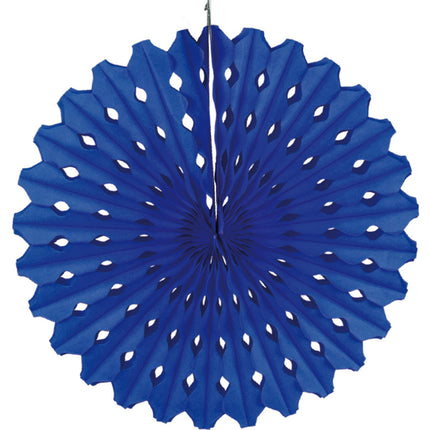 Papierfächer Blau 45cm