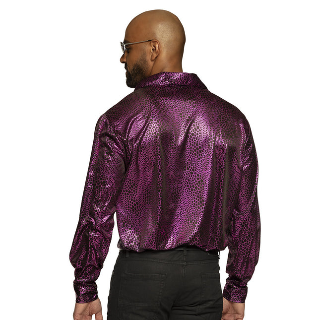 Disco Bluse Männer Lila