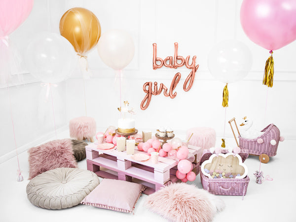 Buchstaben-Ballon-Set Baby Rose Gold Leer 75,5cm