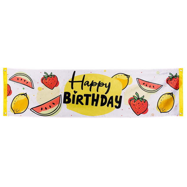 Happy Birthday Banner Obst 1,8m