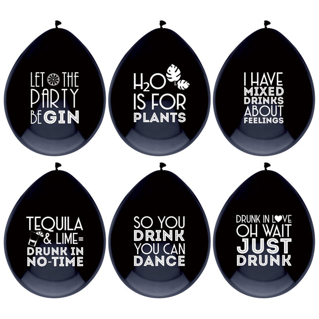 Luftballons Drink Texts 30cm 6pcs