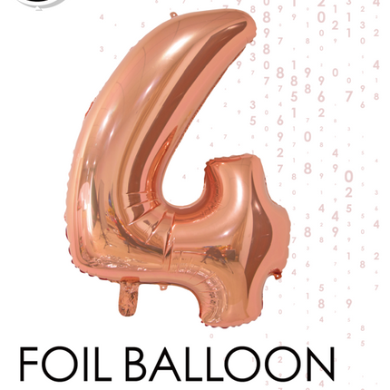 Folienballon Figur 4 Rose Gold 66cm