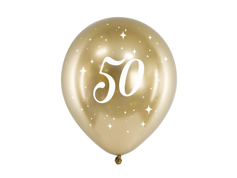 Ballons 50 Jahre Gold 30cm 6 Stk.