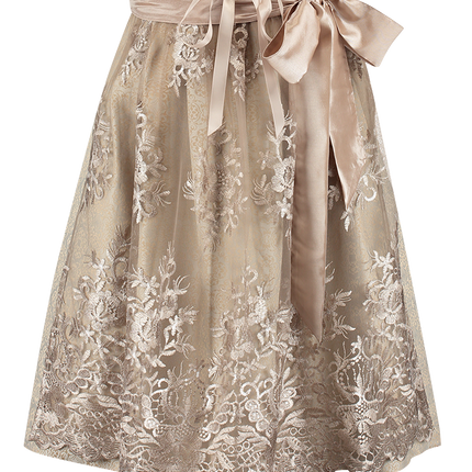 Rosa Weiß Creme Dirndl Kleid Oktoberfest Frauen Jaquard