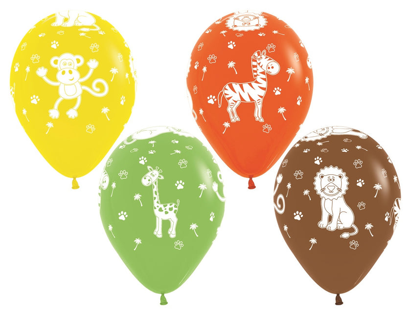 Ballons Dschungel Tiere Mix 30cm 25Stk