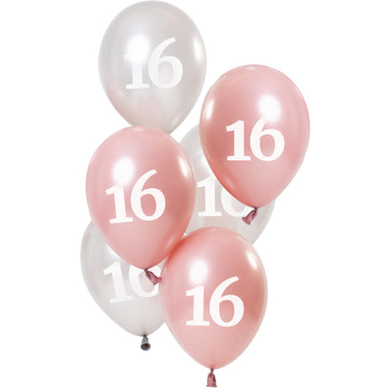 Ballons 16 Jahre Rosa 23cm 6Stk