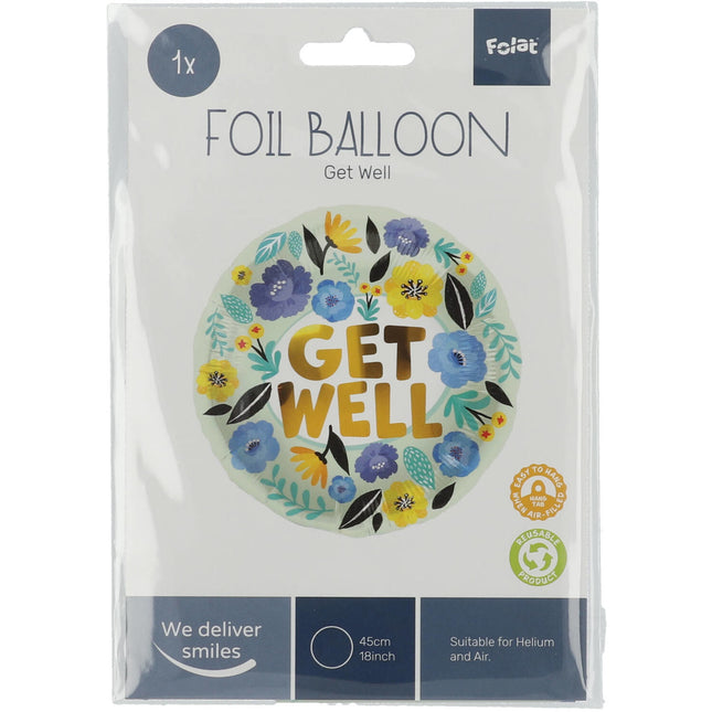 Helium Ballon Get Well Blumen Leer 45cm