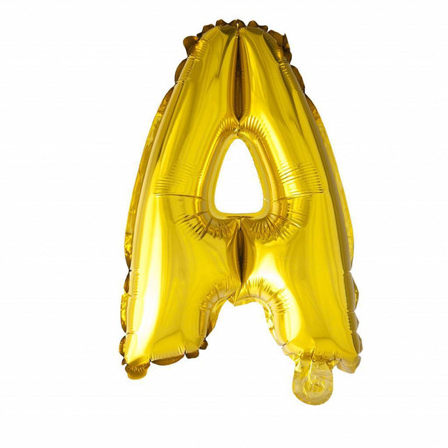Folienballon Buchstabe A Gold 41cm mit Strohhalm