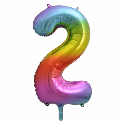 Folienballon Figur 2 Regenbogen XL 86cm leer