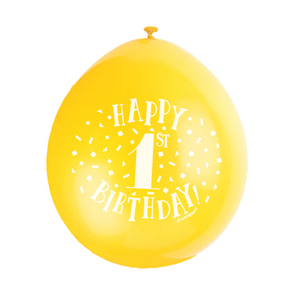 Luftballons Happy Birthday 1 Jahr 28cm 10Stk