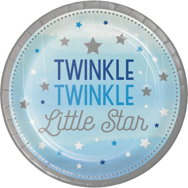 Blaue Teller Twinkle Twinkle Little Star 23cm 9Stk.