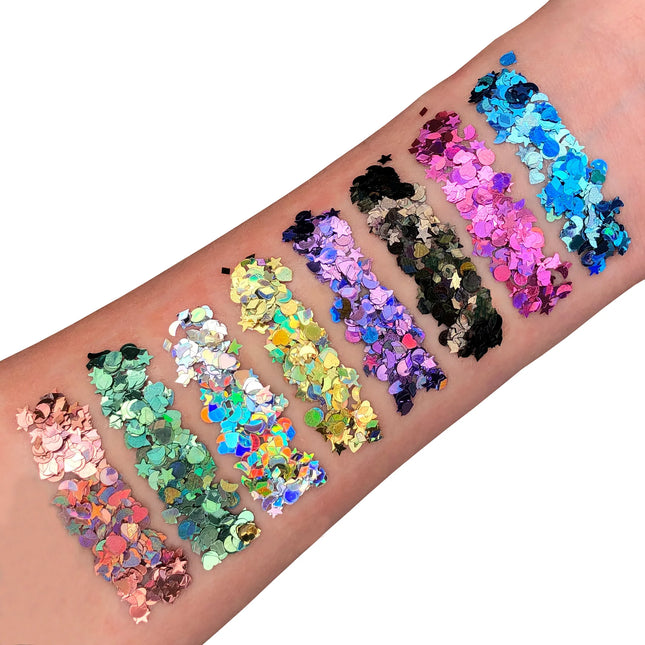 Moon Glitter Holographic Glitter Shapes Grün 3g