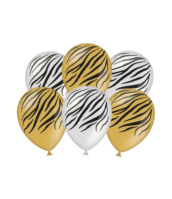 Luftballons Zebra 30cm 6Stück