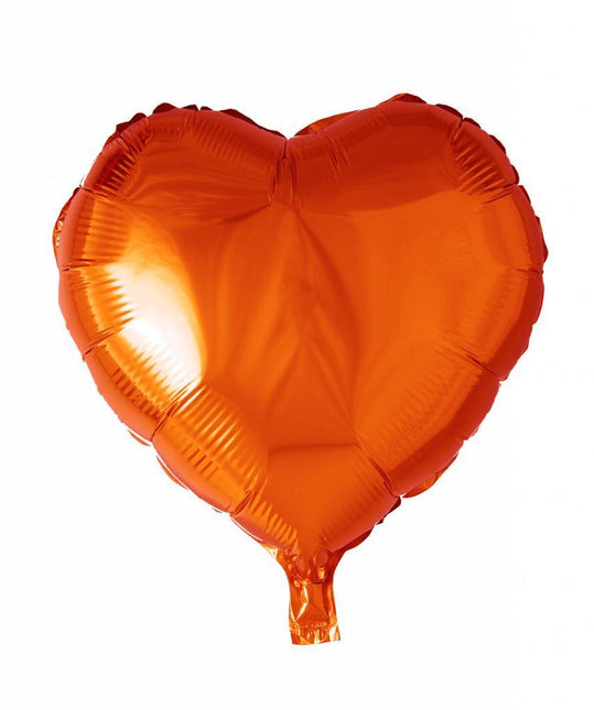 Helium Ballon Herz Orange 46cm leer