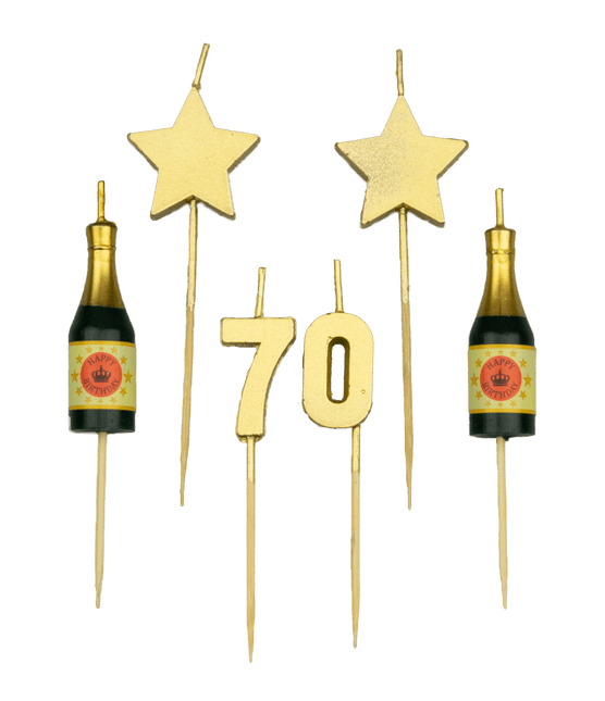 Kerzen 70 Jahre Champagner 17,5cm