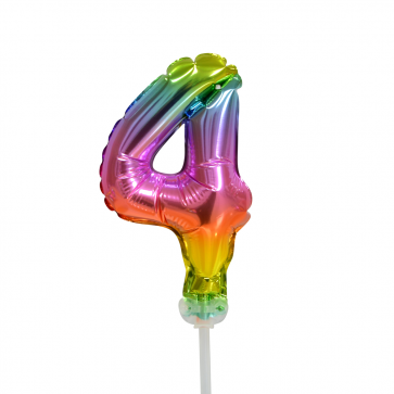 Folienballon Figur 4 Regenbogen 13cm leer