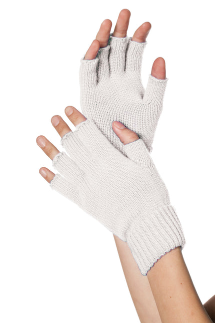 Weiße Handschuhe Fingerlos