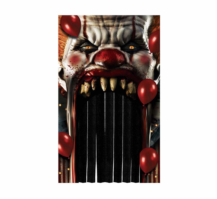 Halloween Türvorhang Horror Clown 2.4m