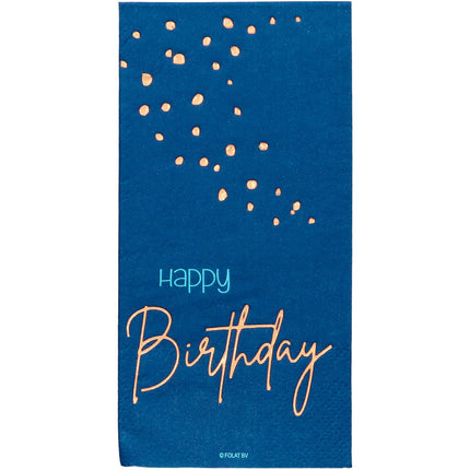 Happy Birthday Servietten Blau 33cm 10Stück