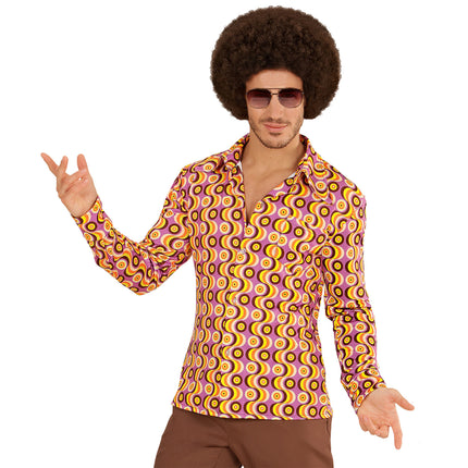 Disco 70S Bluse Flieder Männer