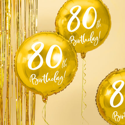 Helium Ballon 80Th Geburtstag Gold Leer 45cm