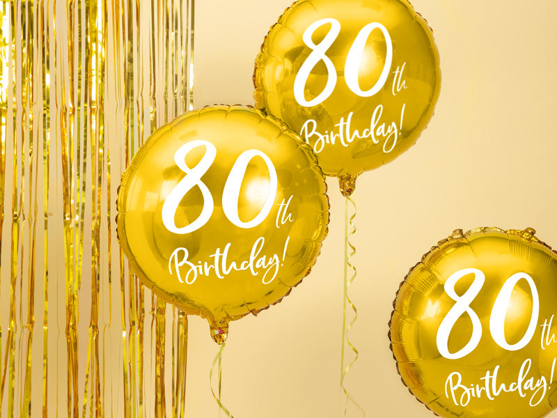 Helium Ballon 80Th Geburtstag Gold Leer 45cm