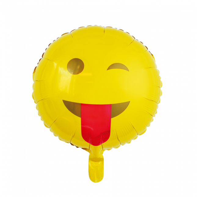 Heliumballon Emoji Zunge 45cm leer