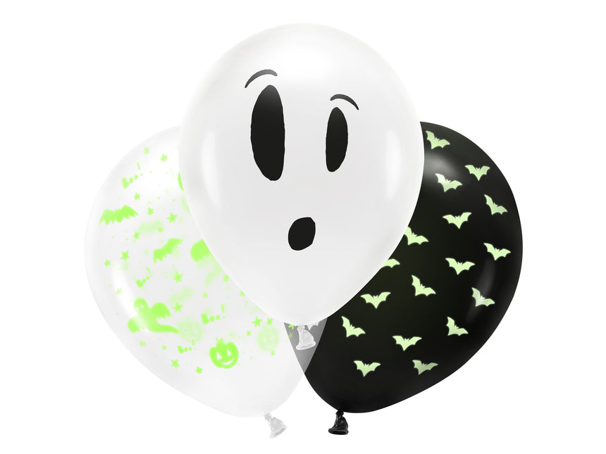 Halloween Ballons Schwarzlicht 27cm 3Stück