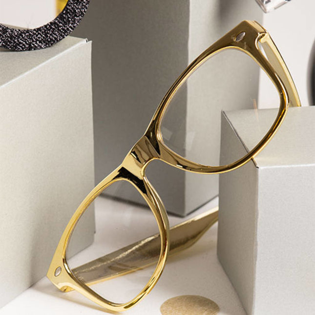 Brille Metallic Gold