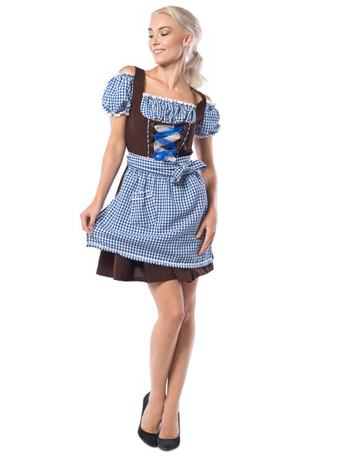 Dirndlkleid Oktoberfest Blau Braun