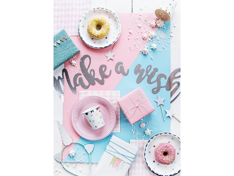 Cupcake Toppers Stern Silber 6 Stk.