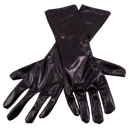 Halloween Handschuhe Metallic Schwarz