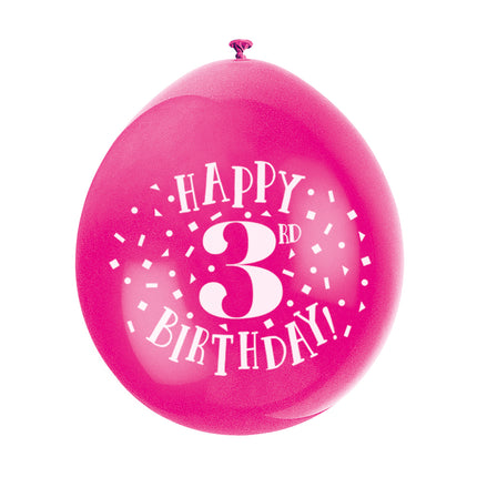 Luftballons Happy Birthday 3 Jahre 28cm 10Stk