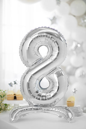 Folienballon Figur 8 Silber Standard Leer 70cm