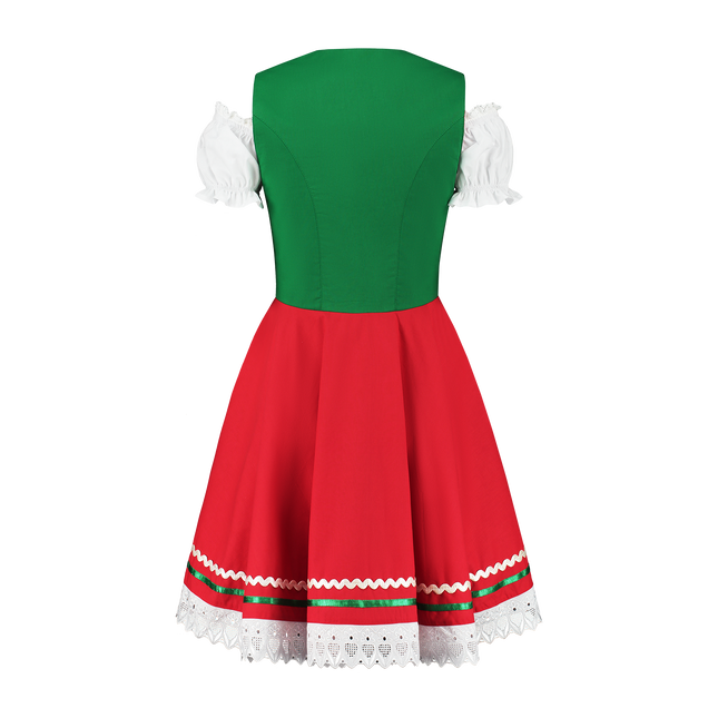 Oktoberfest Dirndlkleid Oktoberfest Rot Grün Damen 2 Stück