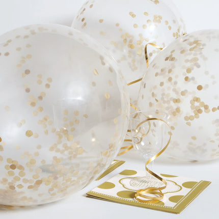 Konfetti Luftballons Gold 30,5cm 6St.