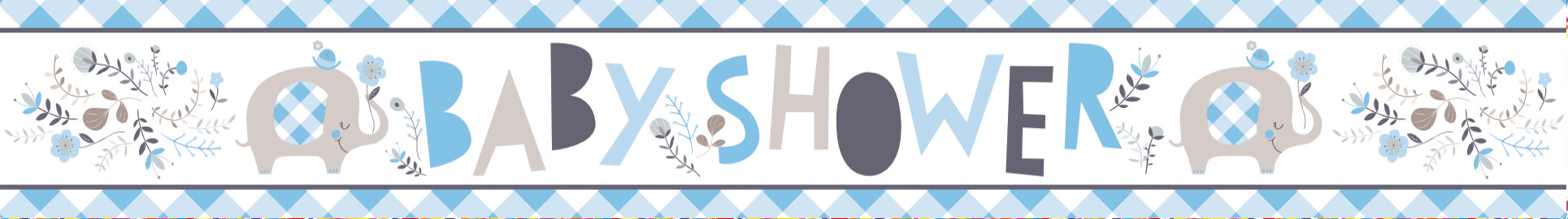 Baby Shower Banner Blau 2.74m