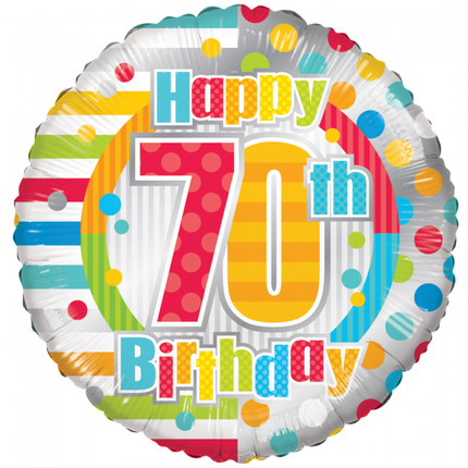 Helium Ballon Happy 70Th Birthday 45cm leer