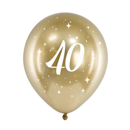 Ballons 40 Jahre Gold 30cm 6 Stk.