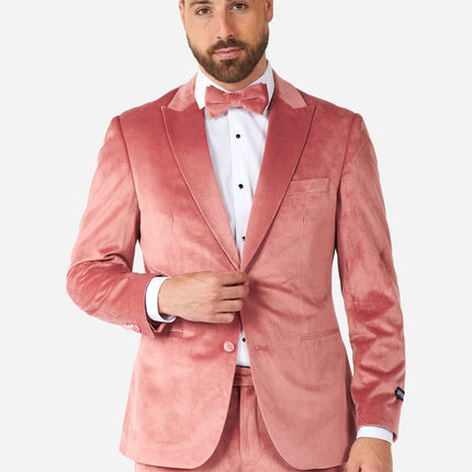 Hellrosa Samt-Smoking für Männer OppoSuits