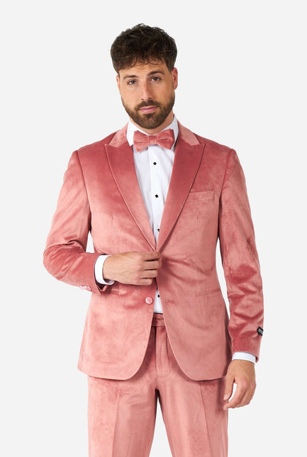 Hellrosa Samt-Smoking für Männer OppoSuits