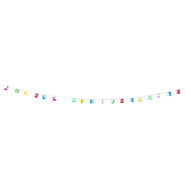 Lichtgirlande LED Joyeux Anniversaire 2m