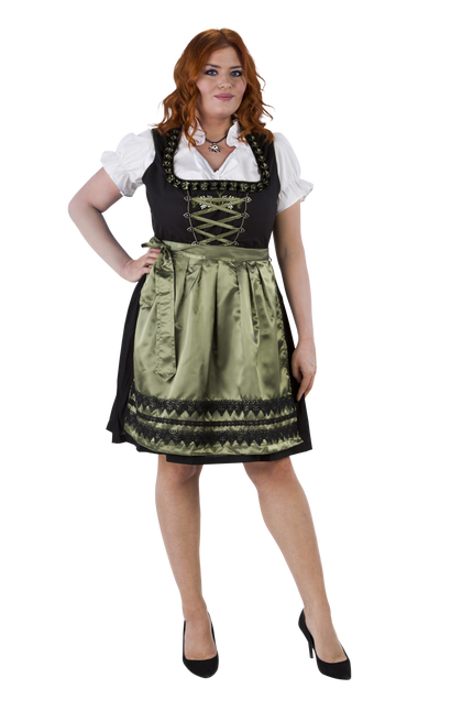 Dirndl schwarz olivgrün, Hirsche