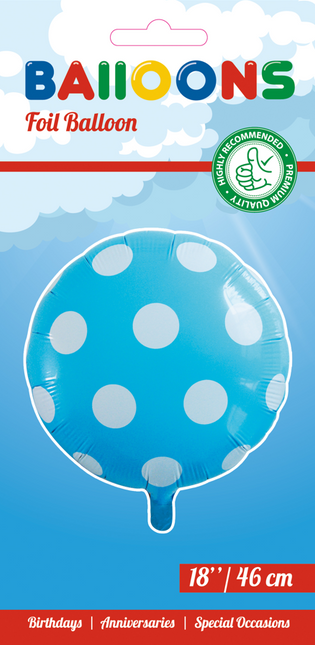 Helium Ballon Dots Hellblau 45cm Leer