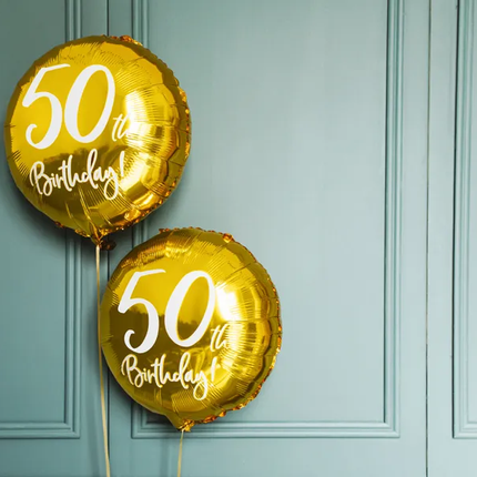 Helium Ballon 50Th Geburtstag Gold Leer 45cm