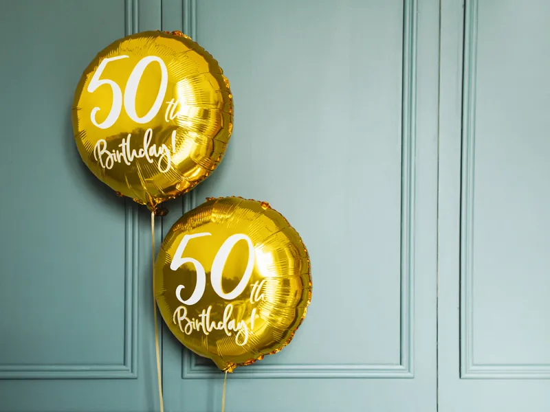 Helium Ballon 50Th Geburtstag Gold Leer 45cm